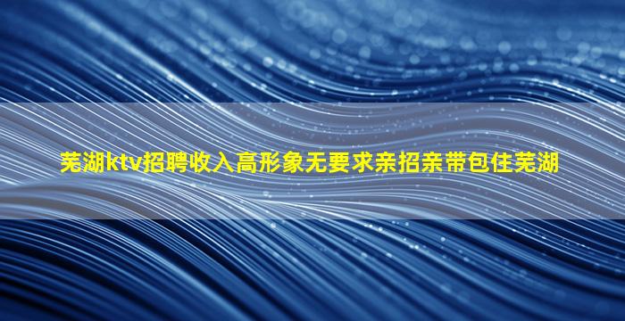 芜湖ktv招聘收入高形象无要求亲招亲带包住芜湖